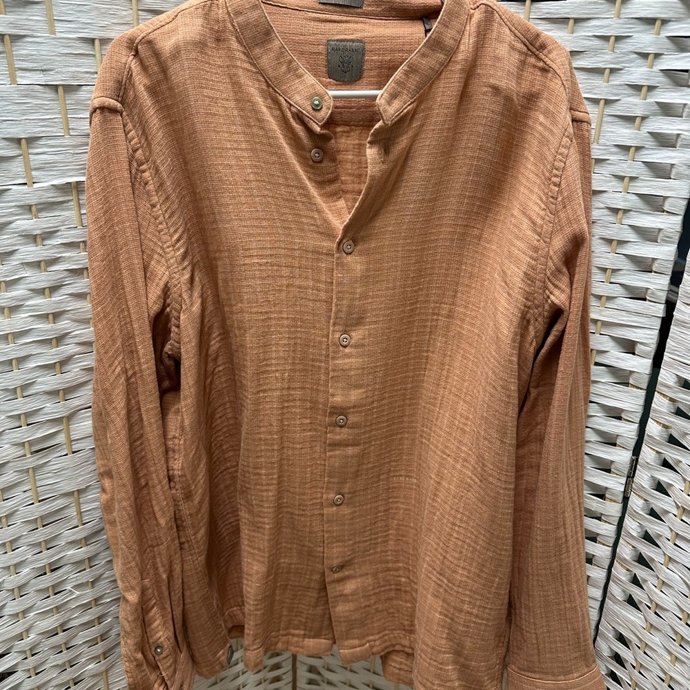 NWT Rare‎ Rabbit men’s long sleeve button shirt beige xl 100% cotton